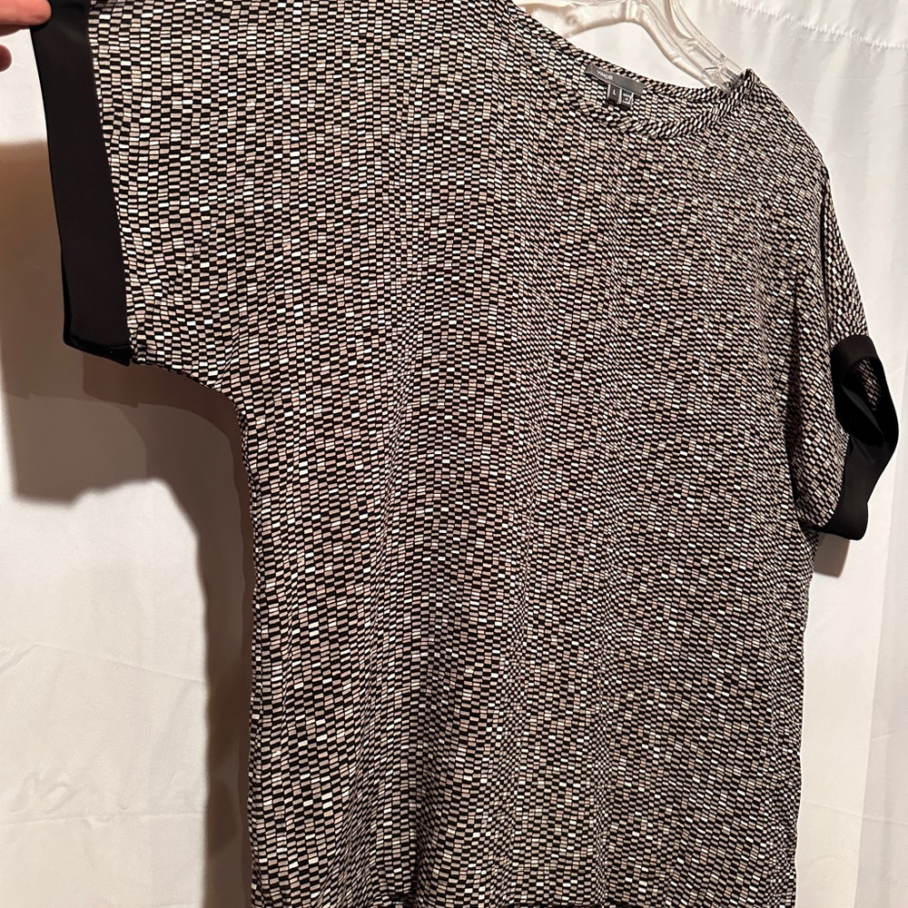 Vince White and Gray Boxy Short Sleeve T-Shirt